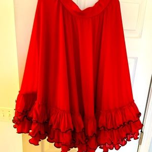 Square dancing skirt costume ruffles Full circle